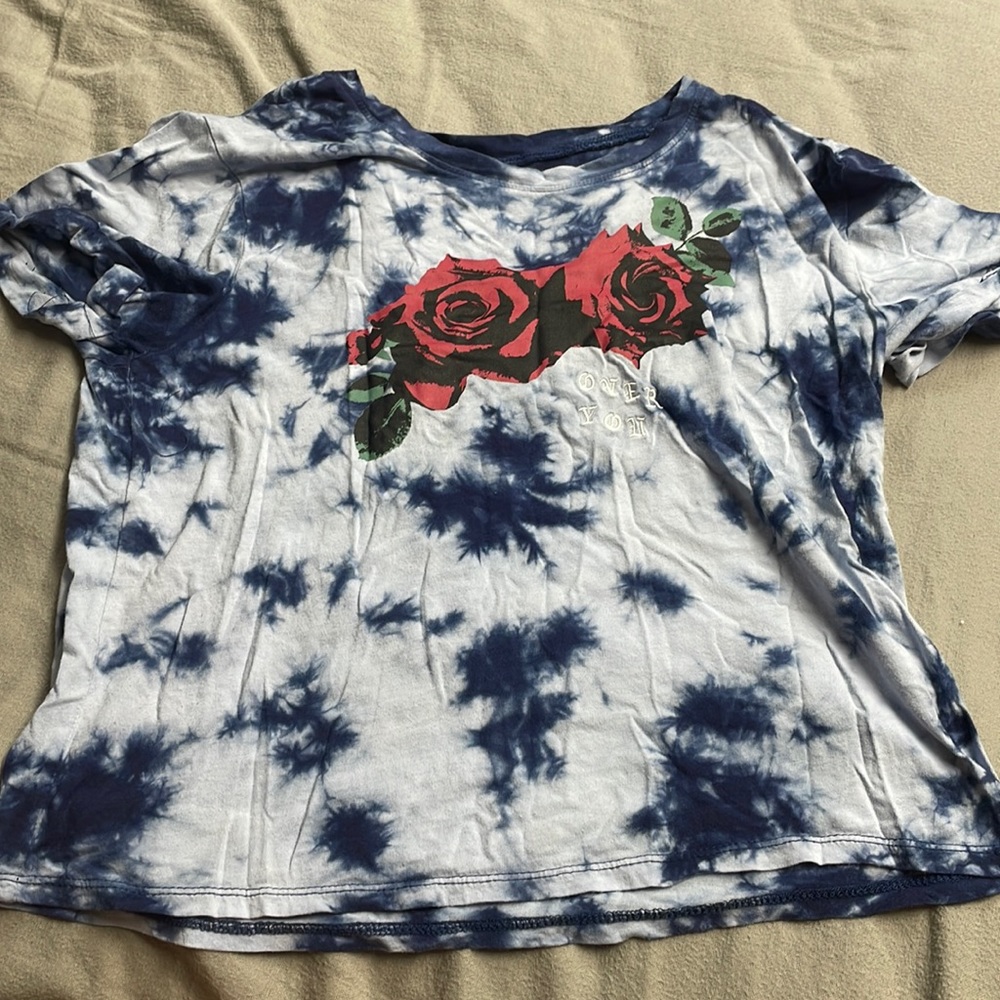 M “Over You” Tye Dye Tee with Roses